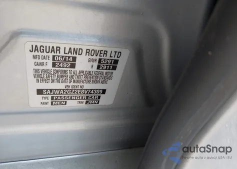 2014 Jaguar Xj Xjl Portfolio из США, поврежденный, VIN SAJWA2GZ2E8V74309